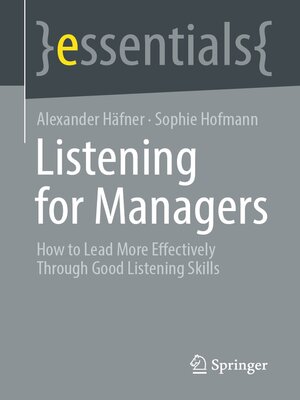 cover image of Listening for Managers